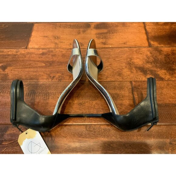 3.1 Phillip Lim Women 3.1 Phillip Lim Silver Snakeskin Strappy Heels W/ Black Ankle, Size 8 US 38 IT